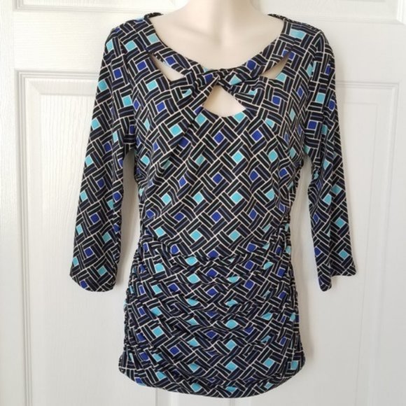 Jennifer Lopez Knot-Front Ruched Top size Medium - Picture 2 of 7